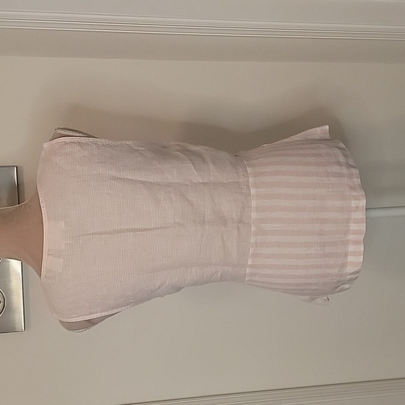 Cynthia Rowley, Size M, Pink Striped Sleeveless 100% Linen Blouse, EUC - Picture 6 of 11